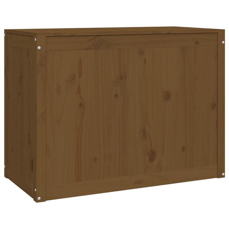 Houten kist – Opbergkist – Opbergbox – Houten krat – Bergruimte – Massief dennenhout – Honingbruin – 88,5 x 44 x 66 cm – Stevige constructie – Handgemaakt rustiek design