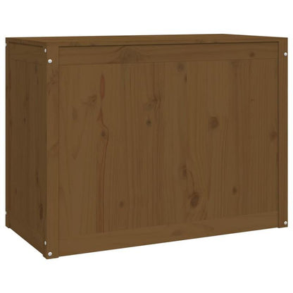 Houten kist – Opbergkist – Opbergbox – Houten krat – Bergruimte – Massief dennenhout – Honingbruin – 88,5 x 44 x 66 cm – Stevige constructie – Handgemaakt rustiek design