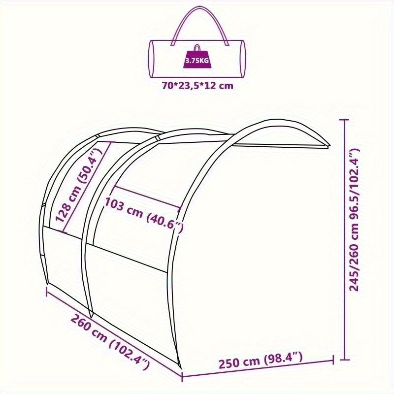 Partytent – Tarp – Shelter – Overkapping – Paviljoen – Extra Groot 250x260x260 cm – Stevig Polyester & UV-bestendig