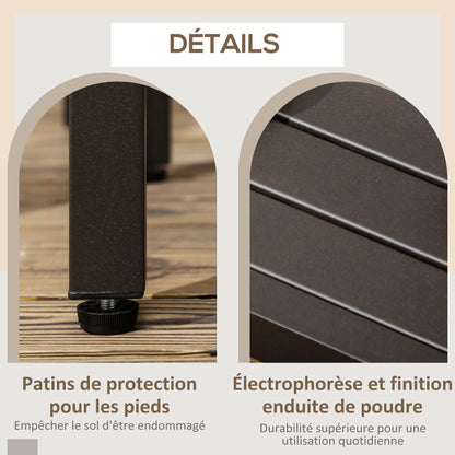 Tuintafel – Bijzettafel – Eettafel – Salontafel – Balkontafel – Met Verstelbare Poten – Metaal Bruin 91x51x46 cm