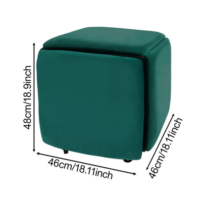 Ottoman – Poef – Voetenbank – Opbergkist – Zitbankje – 5-in-1 Multifunctioneel – Compact 18x48 cm – Comfortabele Memory Foam – Groen