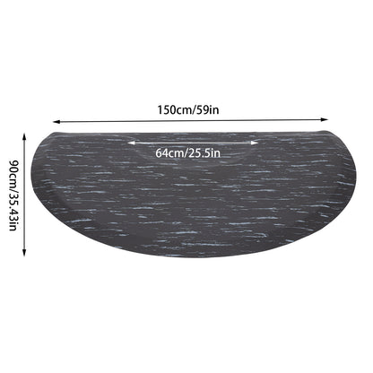 Salonmat – Kappersmat – Antivermoeidheidsmat – Werkcomfortmat – Vloermat Halfrond – Marmerblauw – 152x91 cm – 1,6 cm dik met PU/PVC padding – Anti-slip en duurzaam