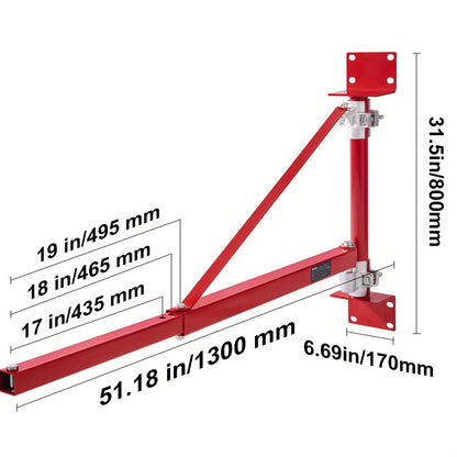 Elektrische Takelsteun – Takelarm – Hijsarm – Steunarm – Takelhouder – 598 kg Draagvermogen – 180° Draaibaar – Stalen Constructie
