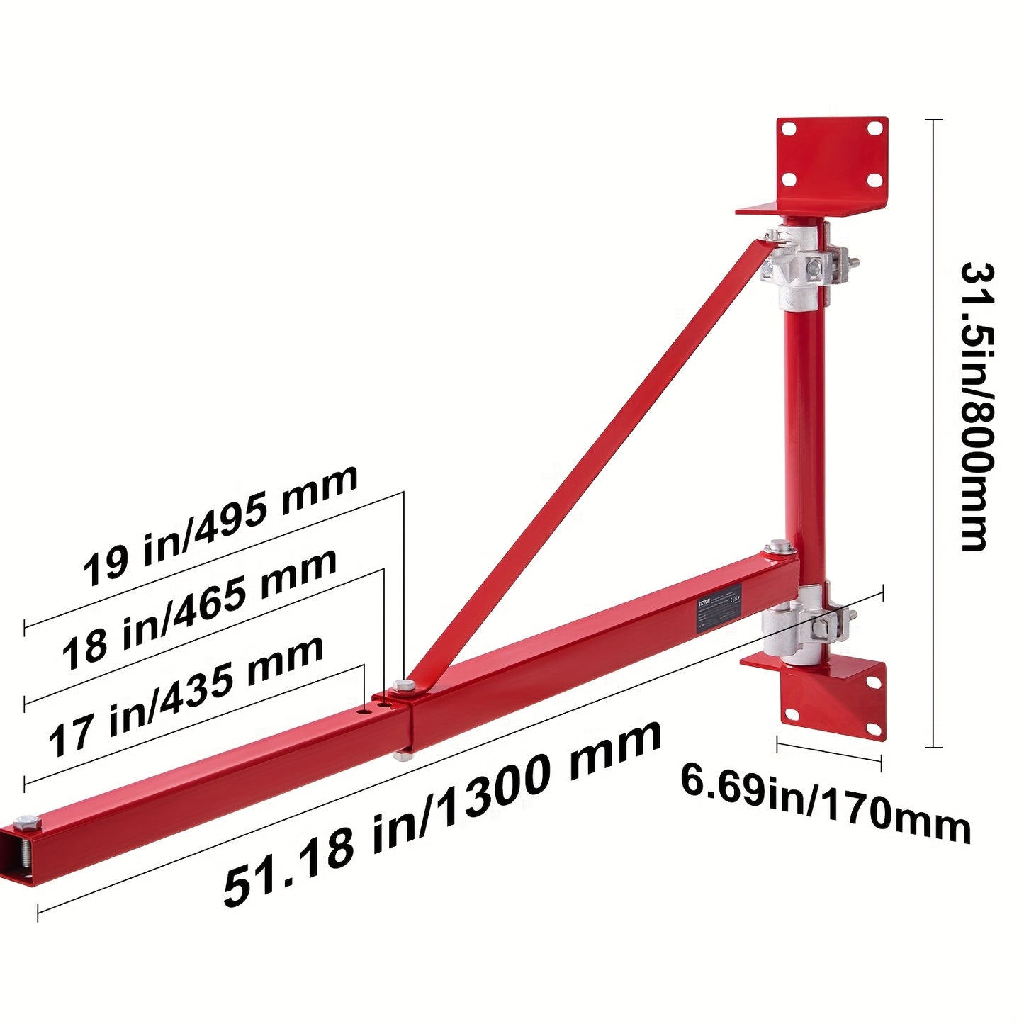 Elektrische Takelsteun – Takelarm – Hijssteun – Takelhouder – Takelarm 150-300 kg – 180° Draaibare Arm – Robuust Stalen Frame