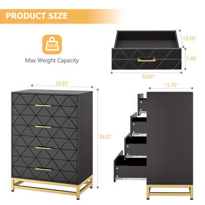Ladeblok – Ladekast – Nachtkastje – Bureaukast – Opbergkast – Wit met Zwart Frame – 4 Lades – Massief Hout en Metaal – Compact Lager dan 69 cm