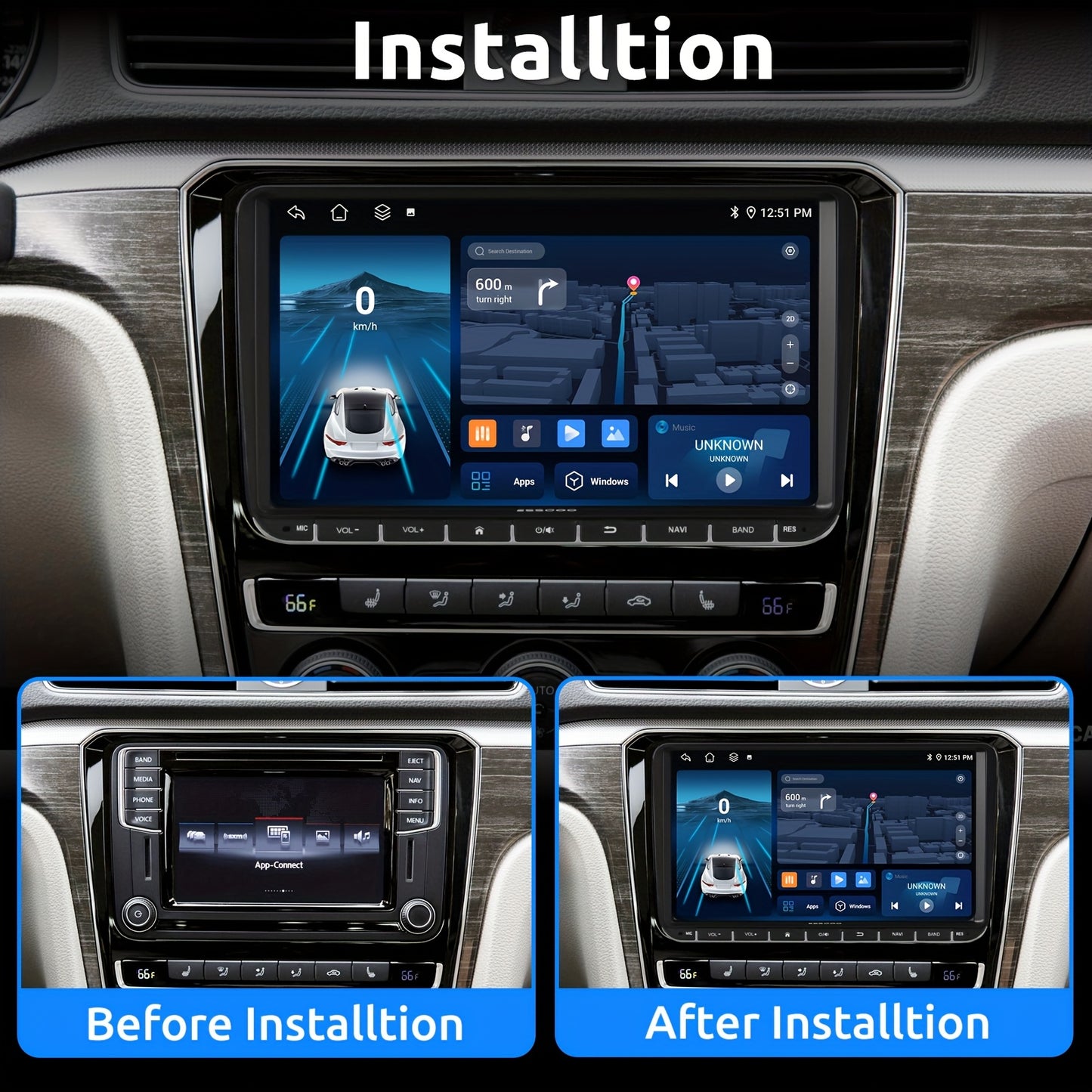 Autoradio – Car Stereo – Auto Radio – Multimedia Speler – 7 Inch Touchscreen – Android 14 – Draadloze CarPlay & Android Auto