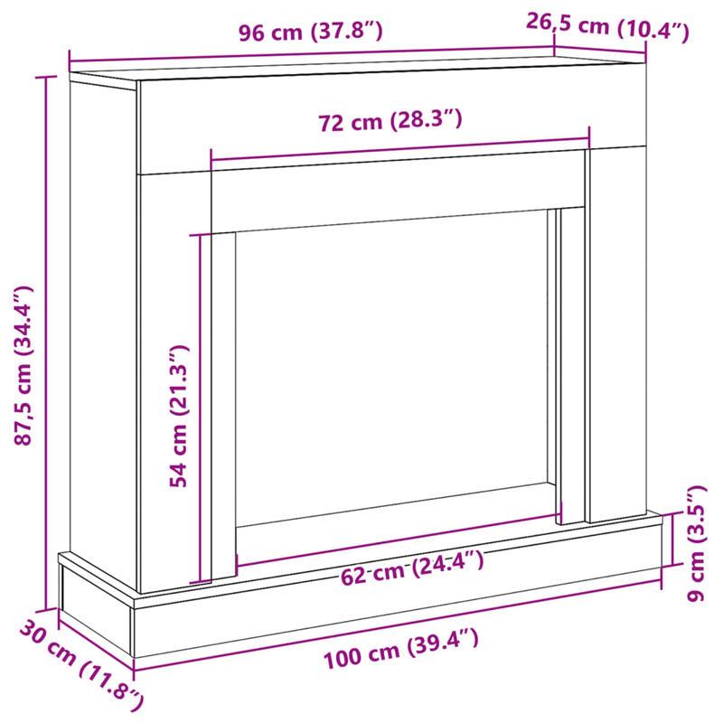 Haardscherm – Haardomranding – Haardafrastering – Kachelhek – Veiligheidshek – Wit – Hout – 100x30x87,5 cm – Beschermend – Stijlvol