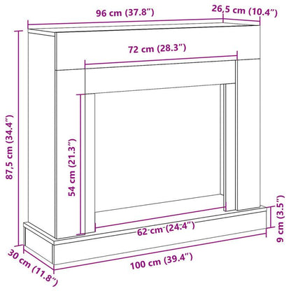 Haardscherm – Haardomranding – Haardafrastering – Kachelhek – Veiligheidshek – Wit – Hout – 100x30x87,5 cm – Beschermend – Stijlvol