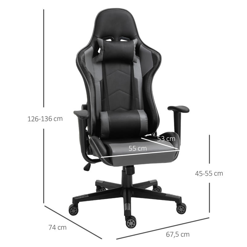 Ergonomische Bureaustoel – Bureaustoel – Gamestoel – Draaistoel – Bureaustoel Zwart – Hoogwaardig Schuim – Handmatig Verstelbare Rugleuning & Hoogte