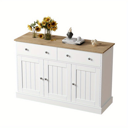 Dressoir – Opbergkast – Sideboard – Kast – Ladekast – Modern Wit – Strak Ontwerp – 120x36x80,5 cm – Stevig Spaanplaat