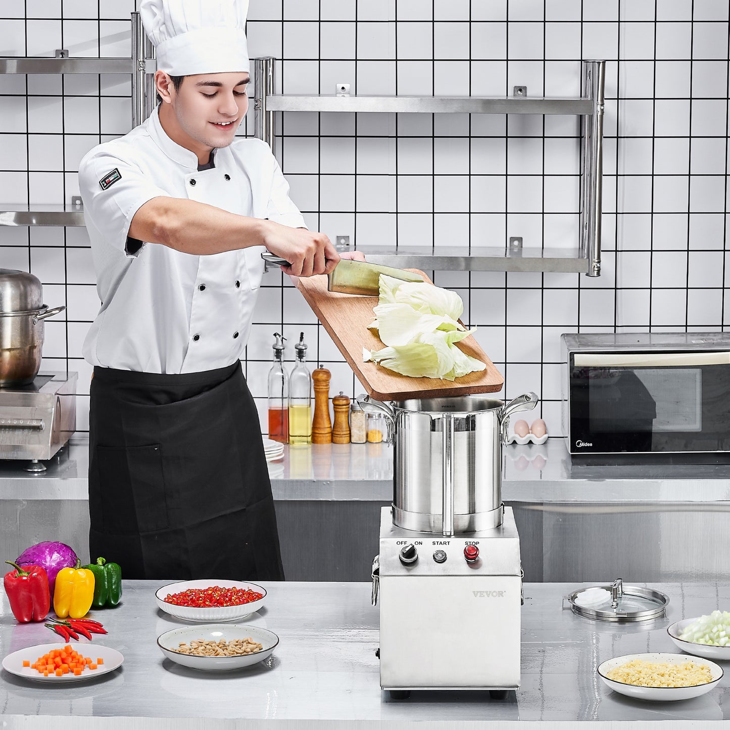Blender – Foodprocessor – Groentesnijder – Hakmolen – Keukenmachine – 4L Inhoud – Roestvrijstalen S-messen – 550W Krachtige Motor