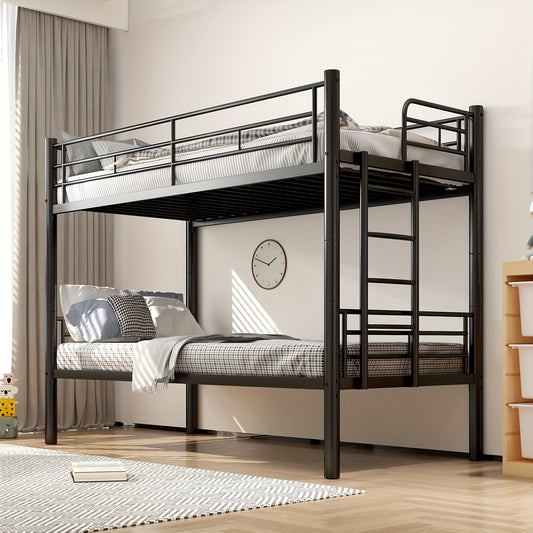 Stapelbed – Hoogslaper – Kinderbed – Tweekoonsbed – Etagenbed – Gedeeld Bed – Met Veiligheidsleuningen – Stevig Metalen Frame – 90x200 cm – Omschakelbaar tot 2 Eenpersoonsbedden