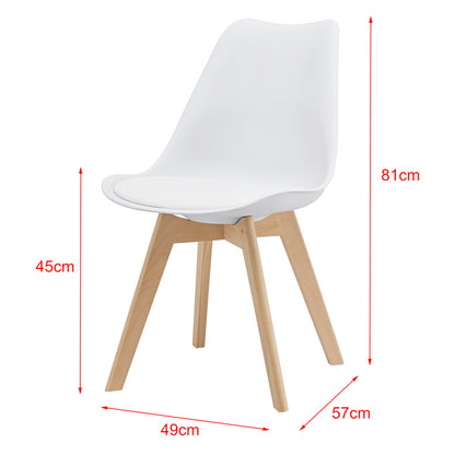 Eetkamerstoel – Stoel – Kuipstoel – Keukenstoel – Woonkamerstoel – Set Van 6 – PU Kunstleer Bekleding – Stevig Houten Frame 81x49 cm