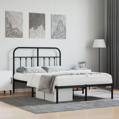Bed frame with Black Metal Headboard 120x200cm