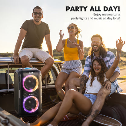 Draagbare Draadloze Speaker – Bluetooth Speaker – Outdoor Speaker – Party Speaker – Wireless Speaker – Krachtig Geluid 250W – Lange Speelduur 7650 mAh batterij – Zwart