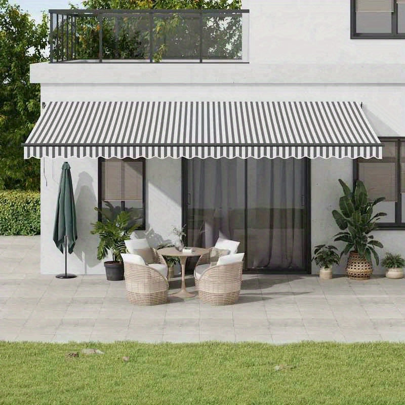 Zonnescherm – Zonwering – Terrasoverkapping – Buitenluifel – Uitvalscherm – Handmatig Inklapbaar – Metaal Frame – 600x300 cm – Antraciet