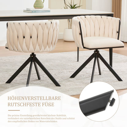 Velours Fauteuil – Lounge Stoel – Draaistoel – Relaxstoel – Zithoekstoel – Set Van 2 – 180° Draaibaar – Ergonomische Rugsteun