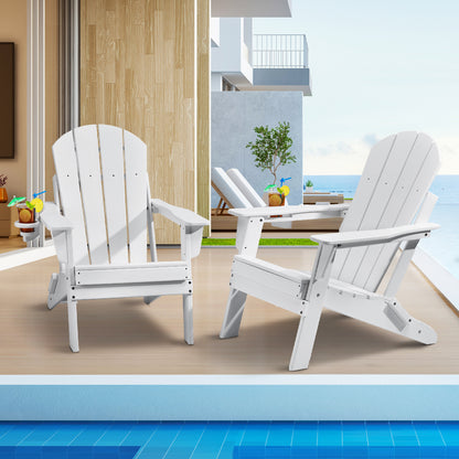 Adirondackstoel – Tuinstoel – Klapstoel – Buitenstoel – Terrasstoel – Set Van 2 – Weerbestendig HDPE Kunststof – Inklapbaar En Compact