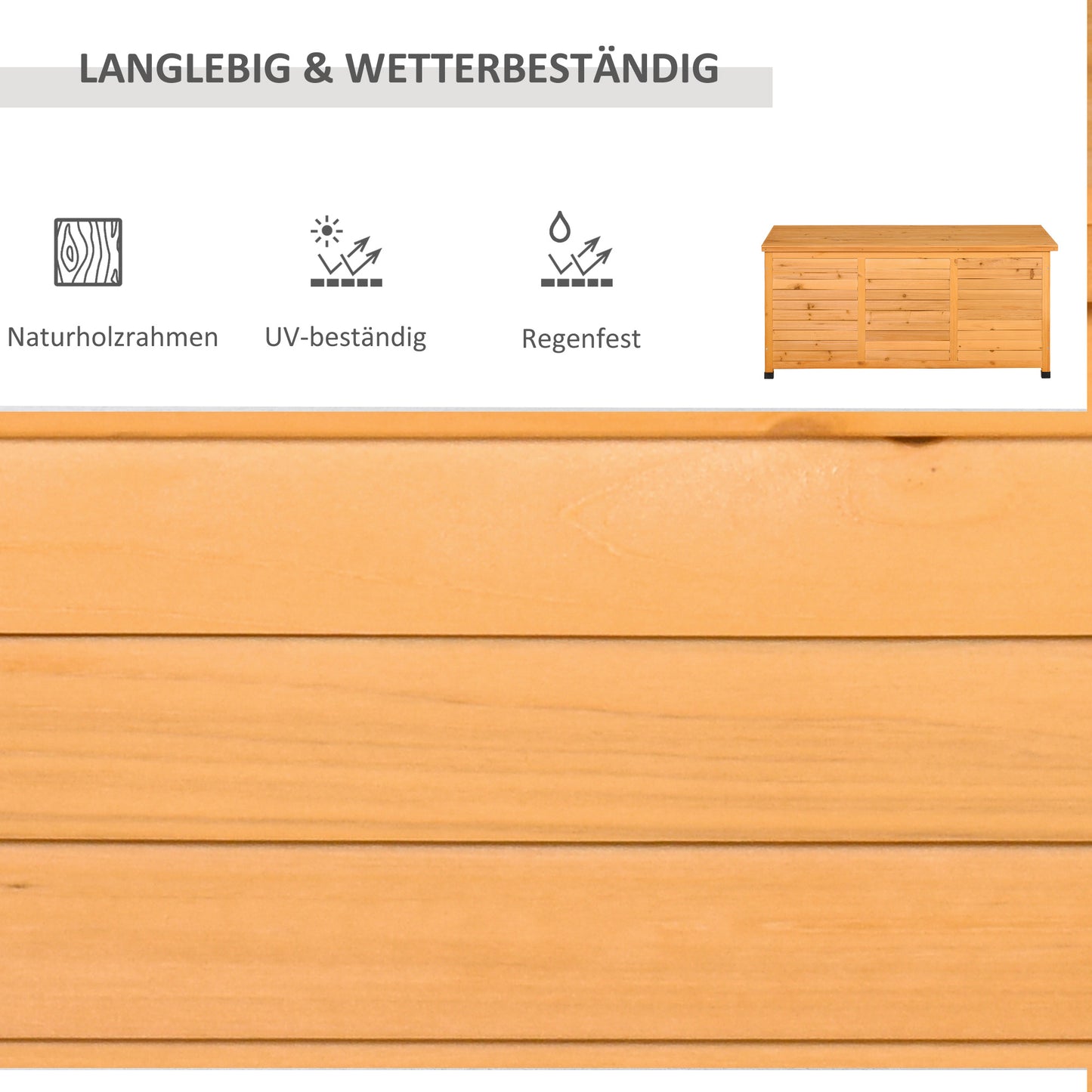 Opbergkist Tuin – Kussenbox – Opbergbox – Tuinkist – Tuinopslag – Weerbestendig – Stevig Vurenhout – Flip-Top Deksel – Antislip Voeten