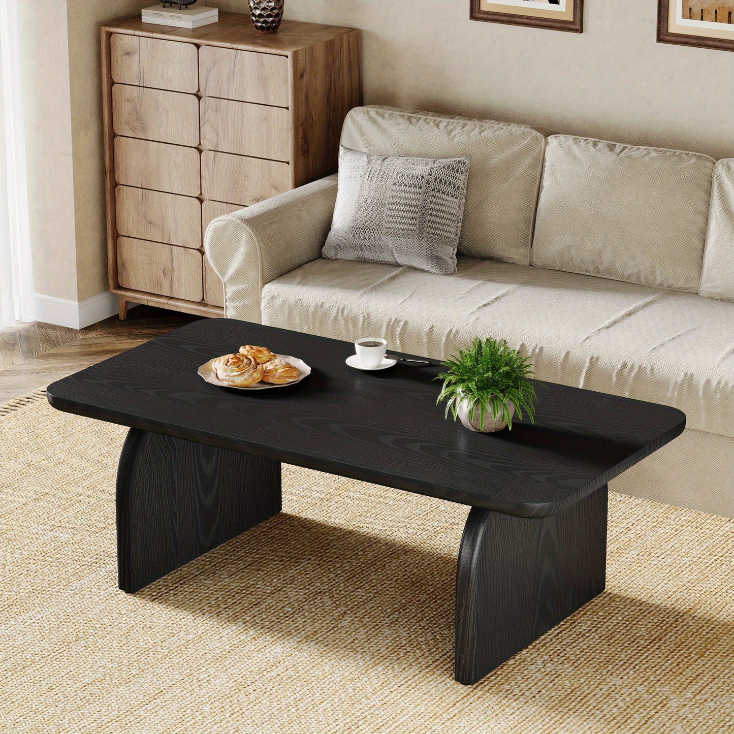 Salontafel – Woonkamertafel – Koffietafel – Bijzettafel – Tafel – Ruimtebesparend Design – Stevige Houtconstructie – 47 Inch – Rustieke Bruine Afwerking