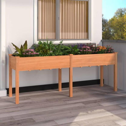 Bloemenrek – Plantenrek – Bloembak – Plantenstandaard – Bloemenhouder – Massief Vurenhout – Bruine Bekleding – Groot Formaat 203x53x76 cm – Lichtgewicht en Duurzaam