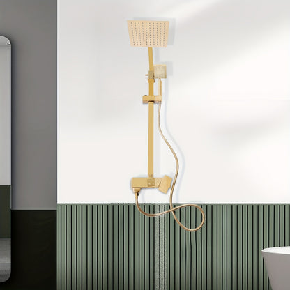 Golden Shower System – Regendouche – Douche Set – Mengkraan – Douchefittingen – Koperen Materiaal – Wandmontage