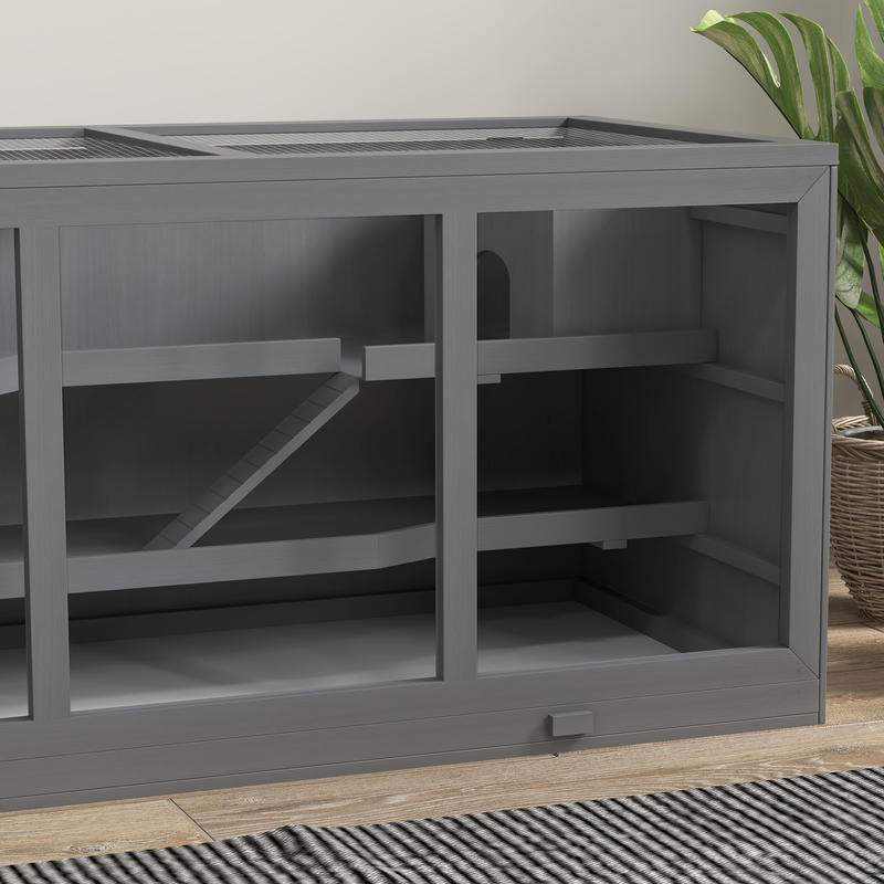 Lockable Wooden Hamster Cage Removable Base Ramp Ventilated, Animal Cage, Gerbil Cage, Hamster Cage Large, Hamster Enclosure, Hamster House, Hamster Supplies, Hamster Stuff, Mouse Cage, Small Animal Cage, Animal Enclosure, Ca