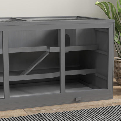 Lockable Wooden Hamster Cage Removable Base Ramp Ventilated, Animal Cage, Gerbil Cage, Hamster Cage Large, Hamster Enclosure, Hamster House, Hamster Supplies, Hamster Stuff, Mouse Cage, Small Animal Cage, Animal Enclosure, Ca