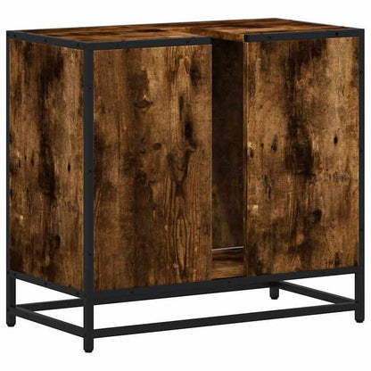 Badkamermeubel – Badmeubel – Wastafelmeubel – Onderbouwkast – Badkamerkast – Smoked Oak Kleur – Ruimtebesparend Design – 65x33x60 cm