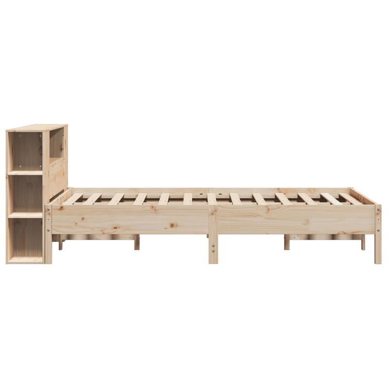 Bedframe – Platformbed – Slaapsysteem – Bedbank – Ledikant – Modern Design – Ingebouwde Boekenkast – Stevig Dennenhout – Eenvoudige Montage