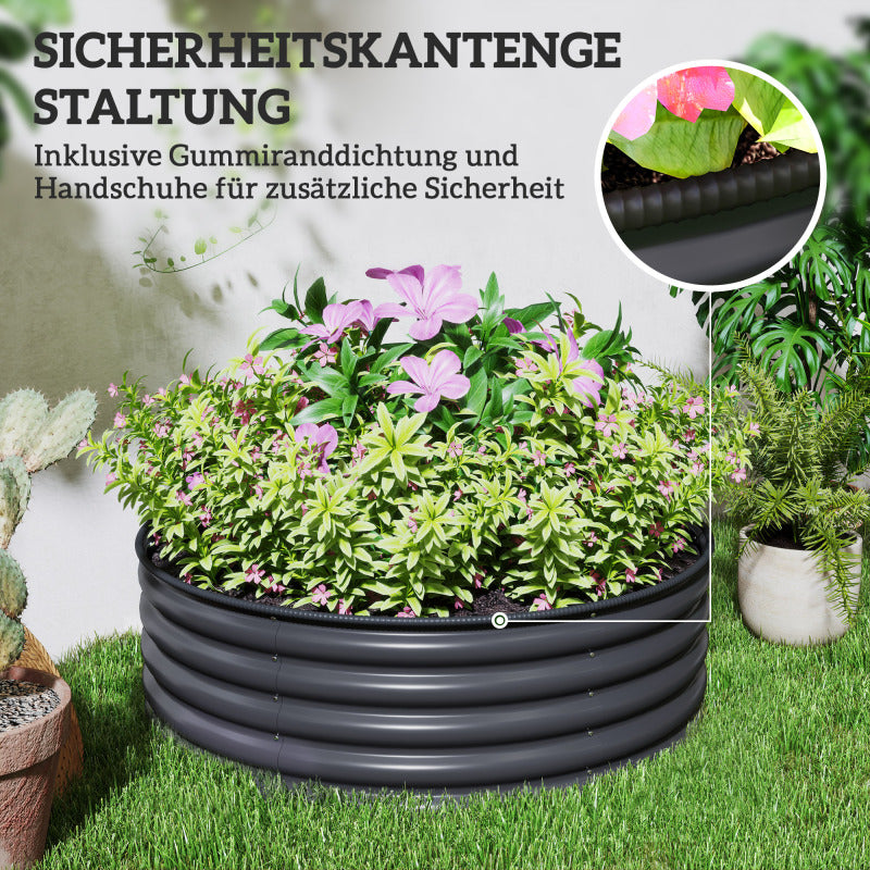 Hoogtebed – Verhoogd Bed – Plantenbak – Moestuinbak – Tuinbak – Gepoedercoat Staal – 120x120x43 cm – Ergonomisch & Weerbestendig