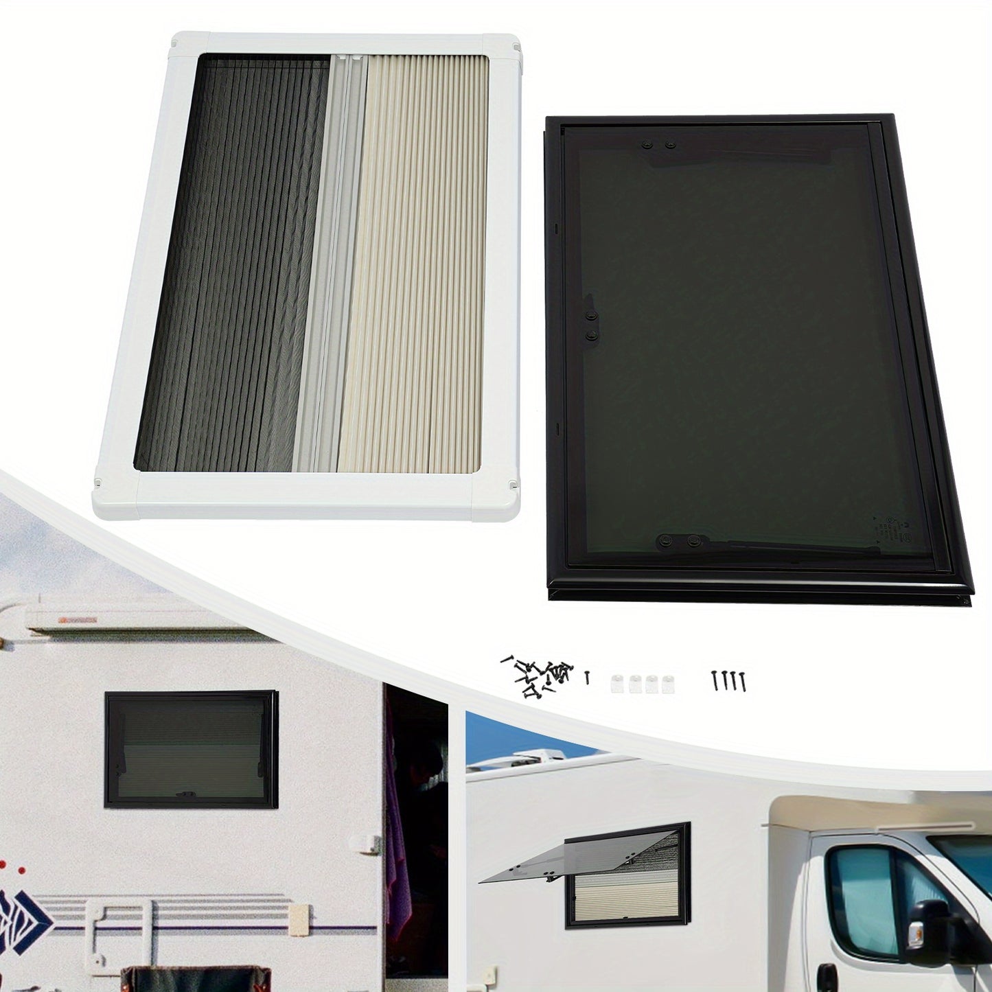 Camperraam – Caravanraam – Uitzetraam – Schuifraam – Ventilatieraam – Aluminium Frame – 700x450 mm – Met Hor & Zonwering