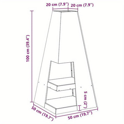 Vuurkorf – Buitenhaard – Terrasverwarmer – Tuinhaard – Barbecuekorf – Zwart – Stevige Staalconstructie – Ingebouwd Ontstekingssysteem