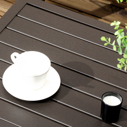 Tuintafel – Bijzettafel – Eettafel – Salontafel – Balkontafel – Met Verstelbare Poten – Metaal Bruin 91x51x46 cm
