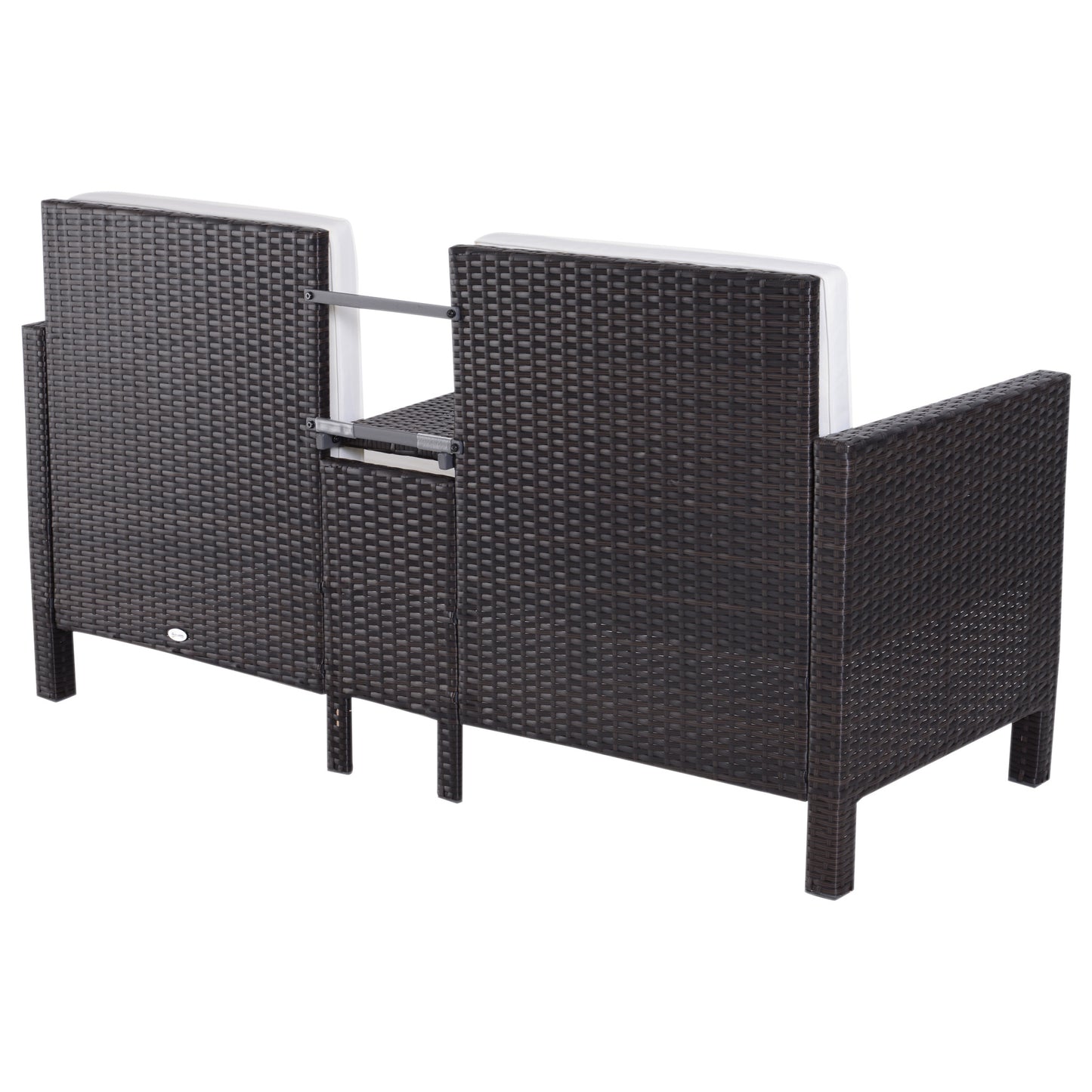 3-delige Loungeset – Tuinmeubelset – Tuinbank – Loungesofa – Rattan Set – Grijs – Verstelbare Rugleuning – Weerbestendig Poly Rattan Met Metalen Frame
