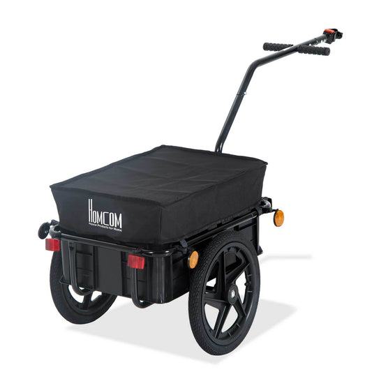 Fietskar – Fietsaanhanger – Bagagekar – Lastenwagen – Transportkar – 70L Laadruimte – Stevig Zwart Stalen Frame