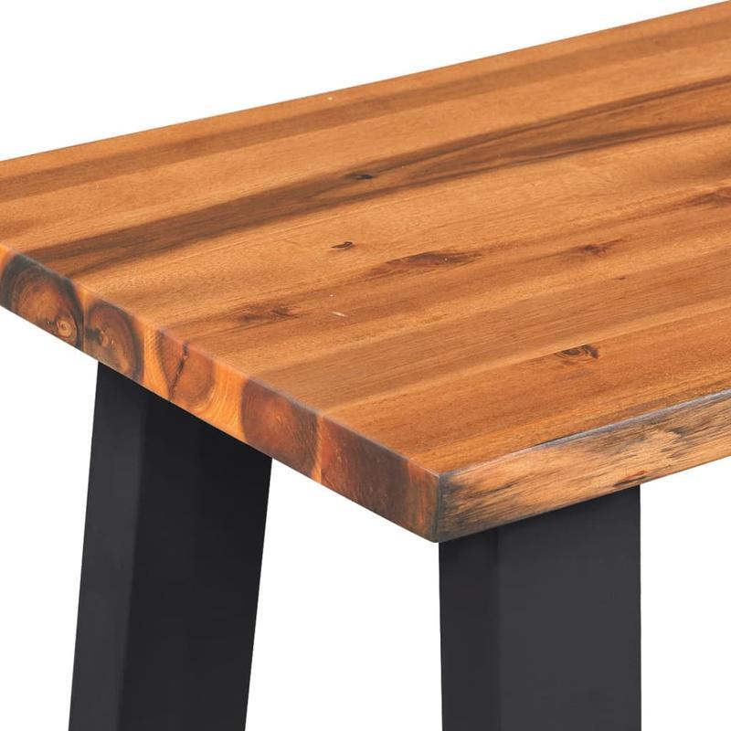 Bankje – Zitbank – Halbankje – Tuinbank – Houten Bank – Robuust Acaciahout – 160 cm Lang – Duurzaam En Stevig
