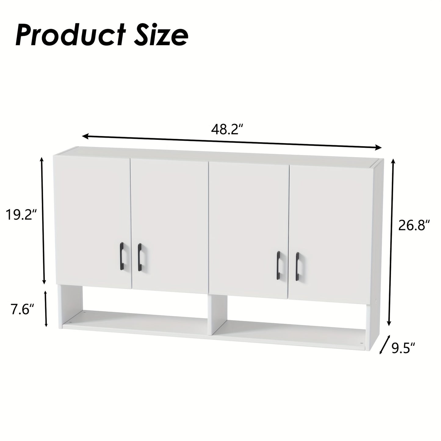Keukenkastje – Wandkast – Opbergkast – Keukenrek – Bestekkast – Modern Design – 123x68x24 cm – Wit Met Metaal
