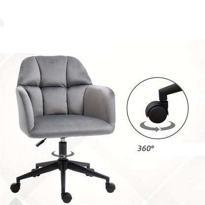 Bureaustoel – Office Chair – Draaistoel – Kantoorstoel – Bureaustoel – Verstelbare Zithoogte – Velvety Bekleding – Max 120 kg – Antracietgrijs