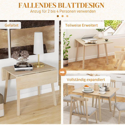 Lightweight Foldable Dining Table with Wood-Like Top & Sturdy Metal Legs - Space-Saving 2-in-1 Surface, Compact Foldable Design (110x86x75cm) for /Outdoor Use, Apartments, Camping, Picnic - Modern Kitchen Table