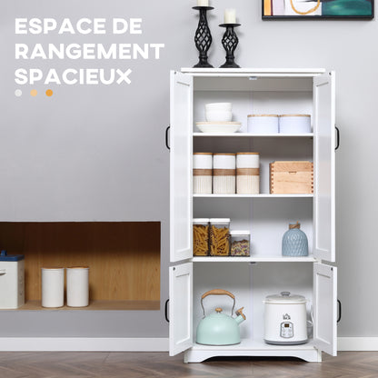 Keukenkast – Keukenkastje – Keukenkast Opbergruimte – Keuken Buffet – Keukenmeubel – Wit MDF – 2 Deuren 3 Planken