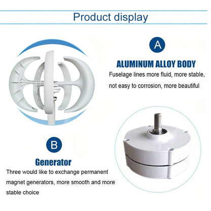 800W lantern vertical axis wind turbine 12V/24V dual blade 5 blade suitable for home, ships, ships, monitoring, street lighting and other solar and wind energy, fast delivery available