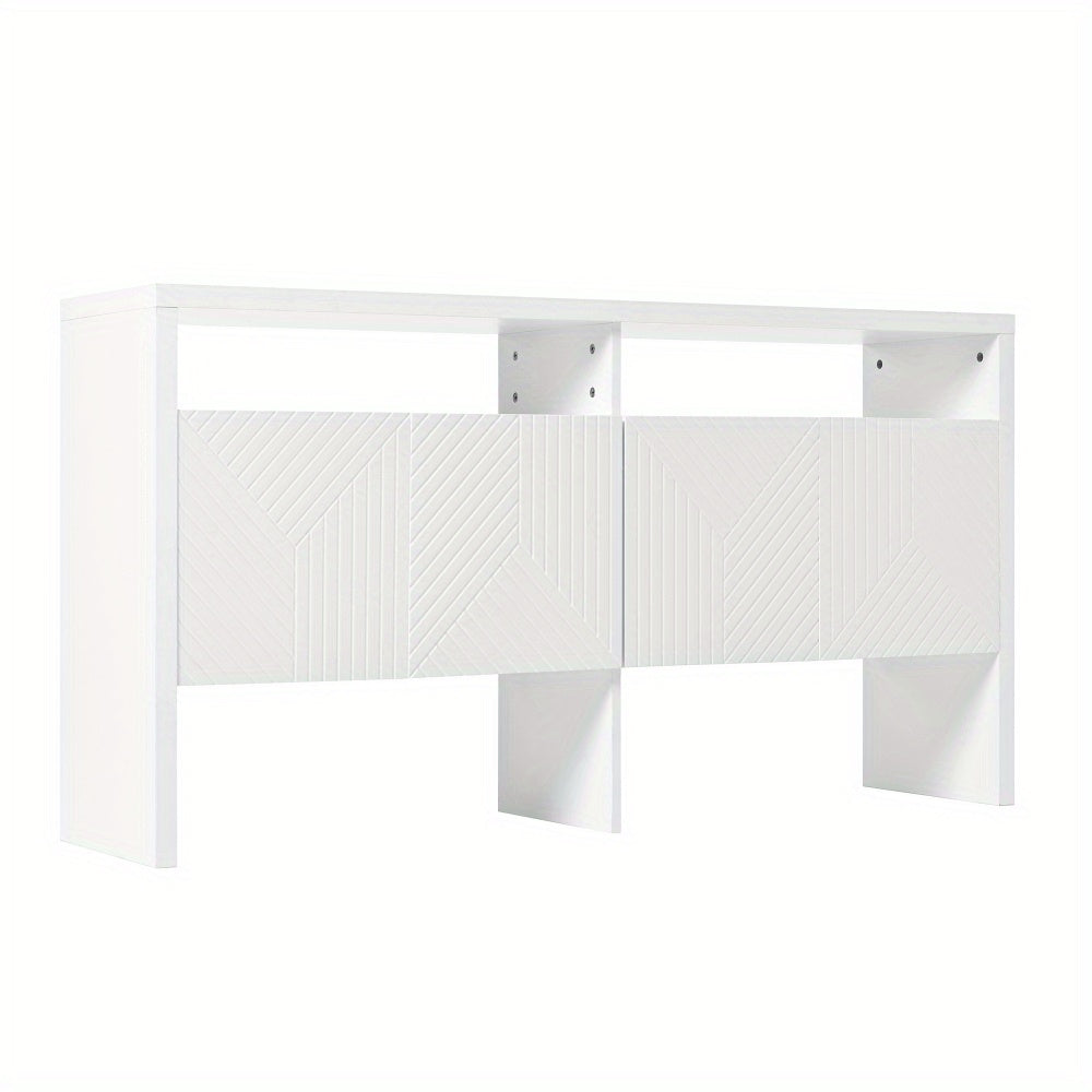 Dressoir – Ladekast – Opbergkast – Buffetkast – Kast – Wit MDF – 140x75x35 cm – Met Open Vakken en 4 Deuren