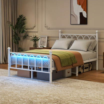 Metalen Bedframe – Stalen Bedframe – Vintage Bed – Eenpersoonsbed – Slaapkamerframe – 120x200 cm – Stevig Stalen Frame – Lattenbodem Zonder Veren