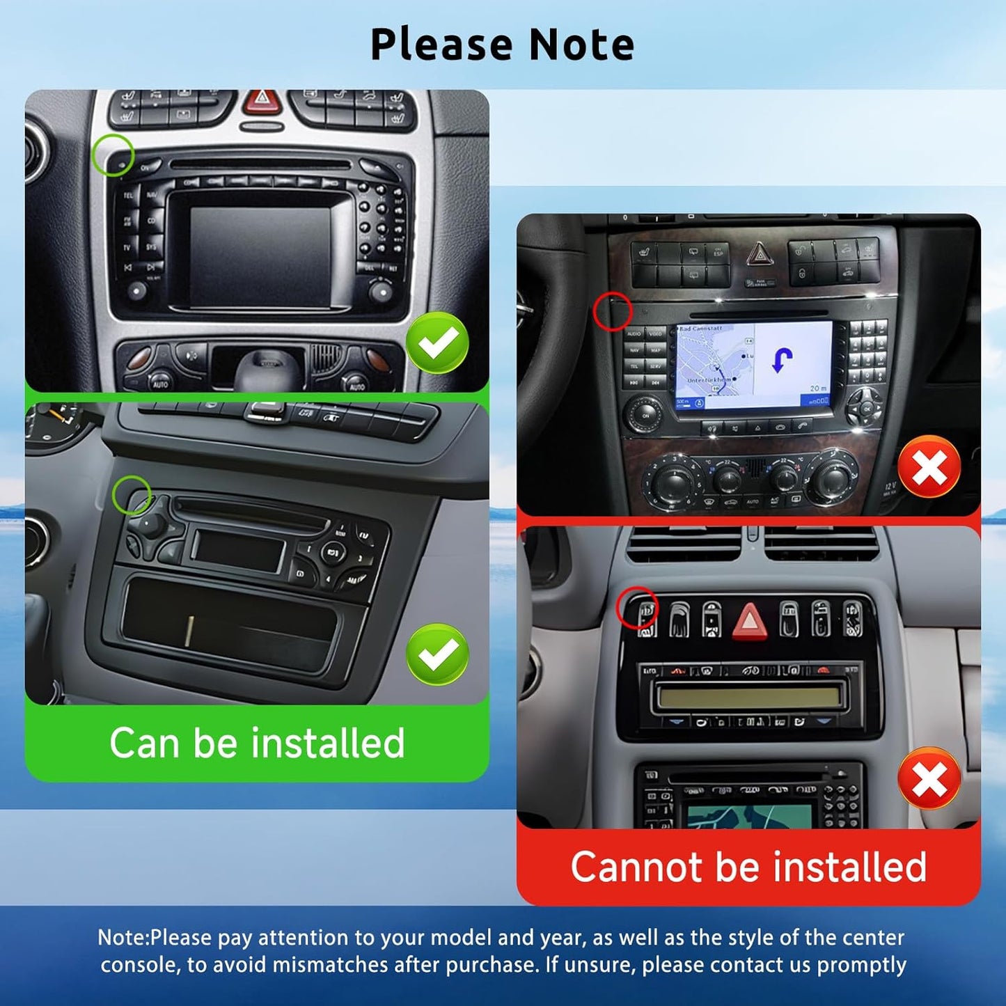 Autoradio Mercedes Benz – Multimedia Autoradio – Navigatiesysteem – Draadloze CarPlay – Achteruitrijcamera – Android 15 Systeem – 7 Inch HD Touchscreen – 4GB RAM 64GB Opslag