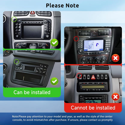 Autoradio Mercedes Benz – Multimedia Autoradio – Navigatiesysteem – Draadloze CarPlay – Achteruitrijcamera – Android 15 Systeem – 7 Inch HD Touchscreen – 4GB RAM 64GB Opslag