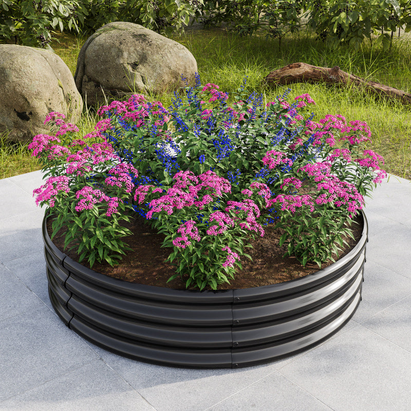 Plantenbak – Verhoogd Plantenbed – Bloembak – Tuinbak – Balkonbak – Zwart 60,96x60,96 cm 2-pack – Gegalvaniseerd Staal – Weerbestendig & Duurzaam