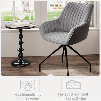 Draaifauteuil – Loungefauteuil – Schommelstoel – Stoel – Fauteuil – Donkergrijs – 360° Draaifunctie – Stevige Metalen Pootjes