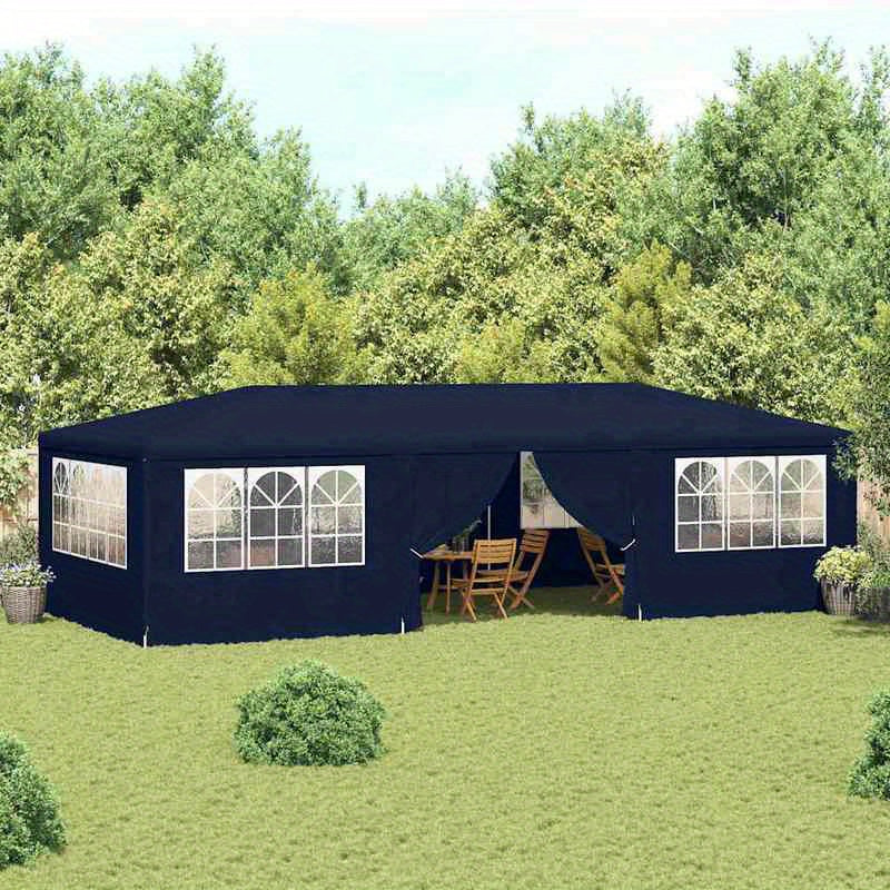 Partytent – Feesttent – Paviljoen – Tuintent – Vouwtent – Blauw – 4x9 Meter – Waterbestendig Polyester 90 g/m²