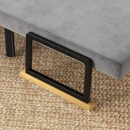 Slaapbank – Bedbank – Slaapstoel – Tweepersoonsbed – Verstelbare Rugleuning – Fluweelzachte Donkergrijze Bekleding – Stalen Frame – Inclusief Kussen